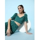 Generic Women's Polyester Floral Short Sleeve Co-Ord Set (Green) Generic Women's Polyester Floral Short Sleeve Co-Ord Set (Green)