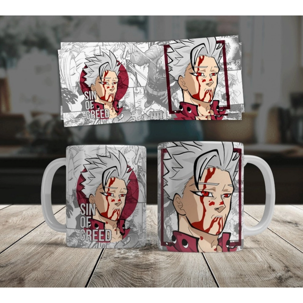 Generic Anime Ban (Sin of Greed) Ceramic Printed Coffee Mug (White)