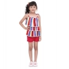 Generic Girl's Polyester Crepe Striped Tie Ups Shorts Set (Multicolor) Generic Girl's Polyester Crepe Striped Tie Ups Shorts Set (Multicolor)