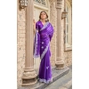 Generic Women's Faux Shimmer Geometric Ready to wear Saree With Unstitched Blouse 5.5Mtr (Purple) Generic Women's Faux Shimmer Geometric Ready to wear Saree With Unstitched Blouse 5.5Mtr (Purple)