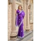 Generic Women's Faux Shimmer Geometric Ready to wear Saree With Unstitched Blouse 5.5Mtr (Purple) Generic Women's Faux Shimmer Geometric Ready to wear Saree With Unstitched Blouse 5.5Mtr (Purple)
