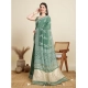 Generic Women's Semi Cotton Printed Saree With Unstitched Blouse 5.5Mtr (Green)