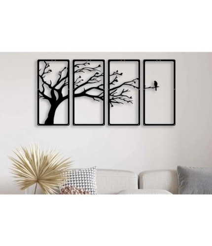 Generic Wooden 3D 4 Pieces Tree Wall Art Panel Frame