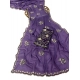 Generic Women's Star Georgette Embroidered Saree With Unstitched Blouse 5.5Mtr (Purple)