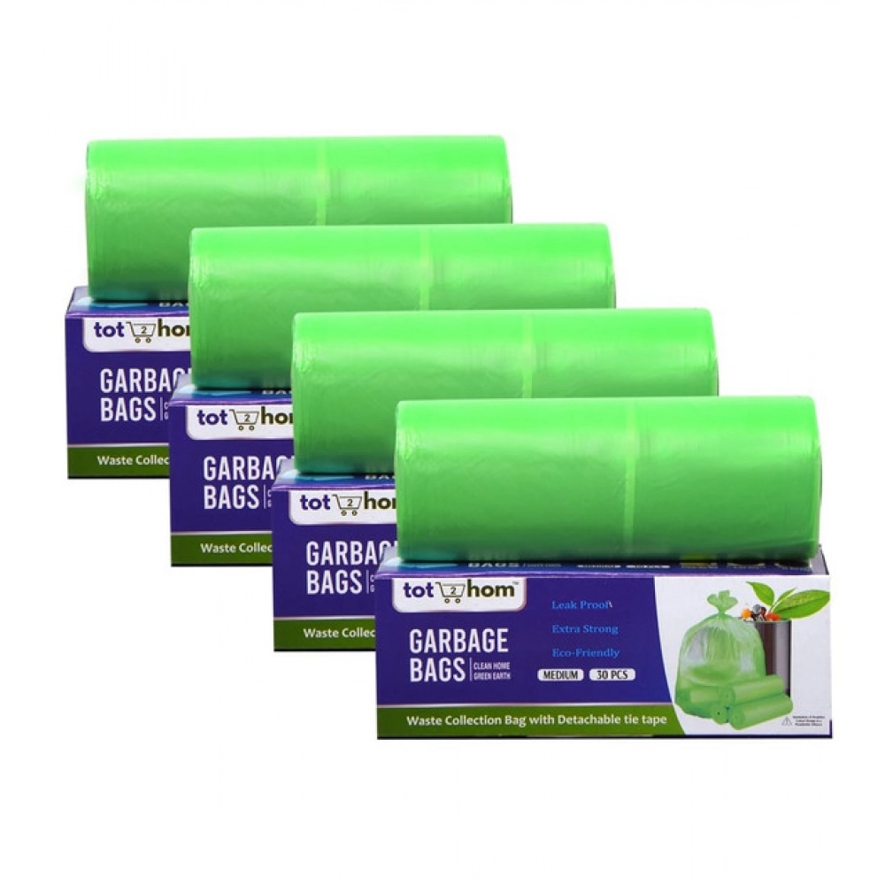 Generic Pack of 4 Biodegradeable Vegetable-Paper 19 x 21 Inches Garbage Bag (Green)