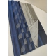 Generic Women's Litchi silk Printed Saree With Unstitched Blouse (Dark Blue)