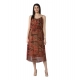 Generic Women's Polyester Printed Shoulder Straps Dress (Maroon - Brown) Generic Women's Polyester Printed Shoulder Straps Dress (Maroon - Brown)