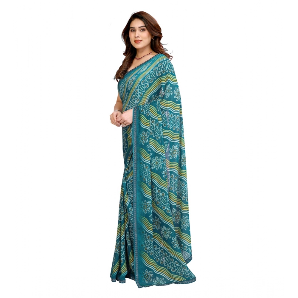 Generic Women's Georgette Printed Saree With Unstitched Blouse 5.5Mtr (Sky Blue) Generic Women's Georgette Printed Saree With Unstitched Blouse 5.5Mtr (Sky Blue)