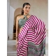Generic Women's Satin Crepe Printed Saree With Unstitched Blouse 5.5Mtr (Magenta)