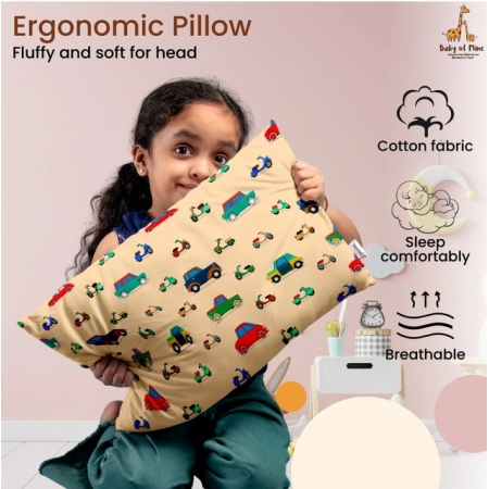 Generic Soft Plush Printed Baby Infant Pillow for Kids Age 1 To 5 Years (Beige)