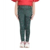 Generic Girl's Cotton Lycra Floral Elasticated Jeggings (Bottle Green) Generic Girl's Cotton Lycra Floral Elasticated Jeggings (Bottle Green)