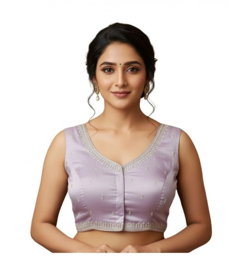 Generic Women's Zimmi Choo Sequin Work V-Neck Padded Blouse (Lavender 38 Ready (Self Alterable 36–40)