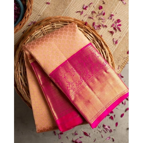Generic Women's Soft Litchi Silk Jacquard Work Saree With Unstitched Blouse 5.5Mtr (Pink) Generic Women's Soft Litchi Silk Jacquard Work Saree With Unstitched Blouse 5.5Mtr (Pink)