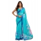 Generic Women's Faux Linen Floral Print Ready to wear Saree With Unstitched Blouse 5.5Mtr (Light_AquaBlue) Generic Women's Faux Linen Floral Print Ready to wear Saree With Unstitched Blouse 5.5Mtr (Light_AquaBlue)