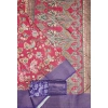 Generic Women's Cotton Silk Floral Printed Saree With Unstitched Blouse 5.5Mtr (Pink-Purple)