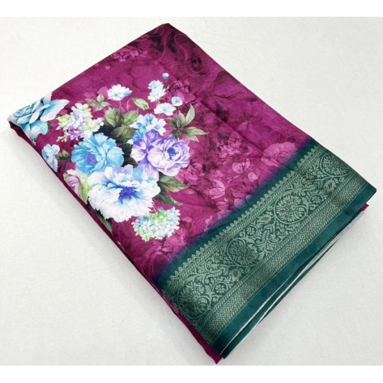 Generic Women's Cotton Blend Floral Printed Saree With Unstitched Blouse 5.5Mtr (Multicolor) Generic Women's Cotton Blend Floral Printed Saree With Unstitched Blouse 5.5Mtr (Multicolor)