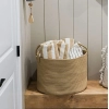 Generic Cotton Pack Of_1 14x12 Inch Laundry Storage Basket For Clothes (Beige)