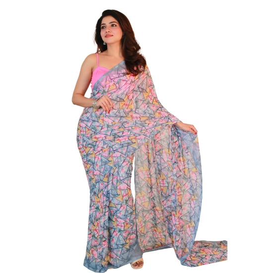 Generic Women's Georgette Printed Saree With Unstitched Blouse 5.5Mtr (Multicolor) Generic Women's Georgette Printed Saree With Unstitched Blouse 5.5Mtr (Multicolor)