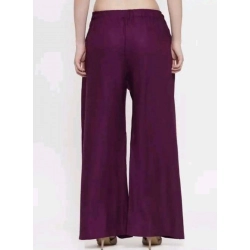 Women's Casual Rayon Solid Ankle Length Palazzo (Purple, Free Size) Women's Casual Rayon Solid Ankle Length Palazzo (Purple, Free Size)