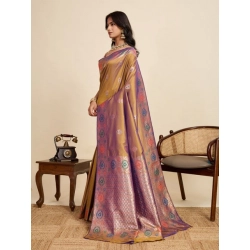 Generic Women's Faux_Banarasi_Silk Woven Saree With Unstitched Blouse 5.5Mtr (Mustard)