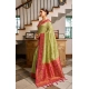 Generic Women's Silk Blend Booti Work Ready to wear Saree With Unstitched Blouse 5.5Mtr (Green) Generic Women's Silk Blend Booti Work Ready to wear Saree With Unstitched Blouse 5.5Mtr (Green)
