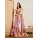Generic Women's Viscose Printed Saree With Unstitched Blouse 5.5Mtr (Peach)