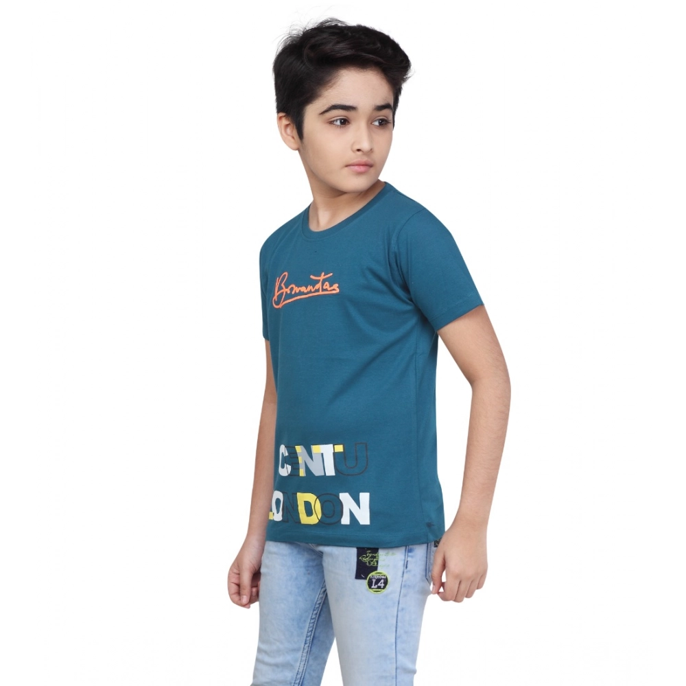 Generic Boy's Cotton Grapic Printed Round Neck T-Shirt (Teal Green) Generic Boy's Cotton Grapic Printed Round Neck T-Shirt (Teal Green)