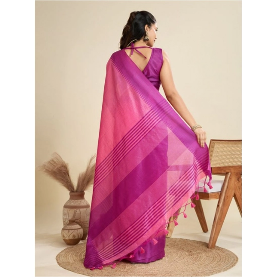 Generic Women's Raw_Silk Woven Saree With Unstitched Blouse 5.5Mtr (Pink) Generic Women's Raw_Silk Woven Saree With Unstitched Blouse 5.5Mtr (Pink)