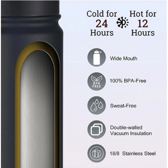 Generic 650 Ml Double Wall Insulated Stainless Steel Water Bottle With Flip Lid (Black) Generic 650 Ml Double Wall Insulated Stainless Steel Water Bottle With Flip Lid (Black)