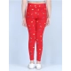 Generic Girl's Cotton Lycra Printed Elasticated Leggings (Red) Generic Girl's Cotton Lycra Printed Elasticated Leggings (Red)