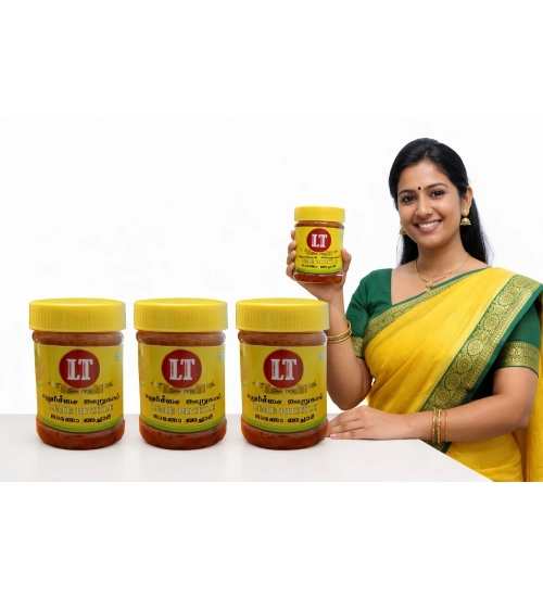 Generic Pack of_3 300GM LT Lemon Pickle Traditional Digestive Side Dish (Red)
