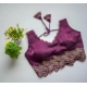 Generic Women's Silk Embroidered Sweetheart Neck Sleeveless Readymade Padded Blouse (Wine, Size 38)