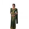 Generic Women's Soft Lichi Silk Printed Saree With Unstitched Blouse 5.5Mtr (Green)