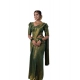Generic Women's Soft Lichi Silk Printed Saree With Unstitched Blouse 5.5Mtr (Green)