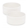 Generic Cotton 8x3 Inch Round 2 Set Bedside Organizer With Out Lid (White)