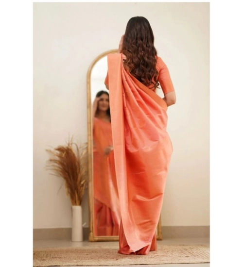 Generic Women's Soft Litchi Silk Jacquard Work Saree With Unstitched Blouse 5.5Mtr (Dark Pink)