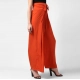 Generic Women's Polyester Solid Smocked Trousers (Orange) Generic Women's Polyester Solid Smocked Trousers (Orange)