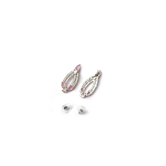 Generic Women's Brass Silver Plated Necklace set (Pink) Generic Women's Brass Silver Plated Necklace set (Pink)