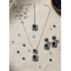 Generic Women's Brass Silver Plated Pendant Set (Blue) Generic Women's Brass Silver Plated Pendant Set (Blue)