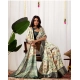 Generic Women's Faux_Silk Printed Saree With Unstitched Blouse 5.5Mtr (Off_White)
