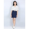 Generic Girl's Denim Solid Buttoned Skirt (Navy Blue) Generic Girl's Denim Solid Buttoned Skirt (Navy Blue)