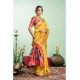 Generic Women's Silk Blend Woven Saree With Unstitched Blouse 5.5 Mtr (Mustard)