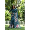 Generic Women's Faux_Tussar Floral Saree With Unstitched Blouse 5.5Mtr (Teal)