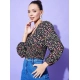 Generic Women's Polyester Floral Long Sleeves Top (Multicolor) Generic Women's Polyester Floral Long Sleeves Top (Multicolor)