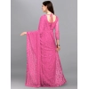 Generic Women's Net Self Design Saree With Unstitched Blouse 5.5Mtr (Dark Pink)