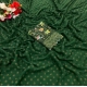 Generic Women's Printed Brasso Saree With Unstitched Blouse (Green, 5-6 Mtrs)