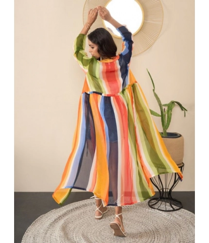 Generic Women's Polyester Crepe Printed Long Sleeves Shrug (Multicolor)