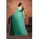 Generic Women's Chiffon Embroidred Saree With Unstitched Blouse 5.5Mtr (Dark Green)