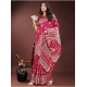 Generic Women's Silk Printed Saree With Unstitched Blouse 5.5Mtr (Magenta)