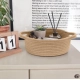 Generic Cotton 8x3 Inch Round Bedside Organizer With Out Lid (Beige)
